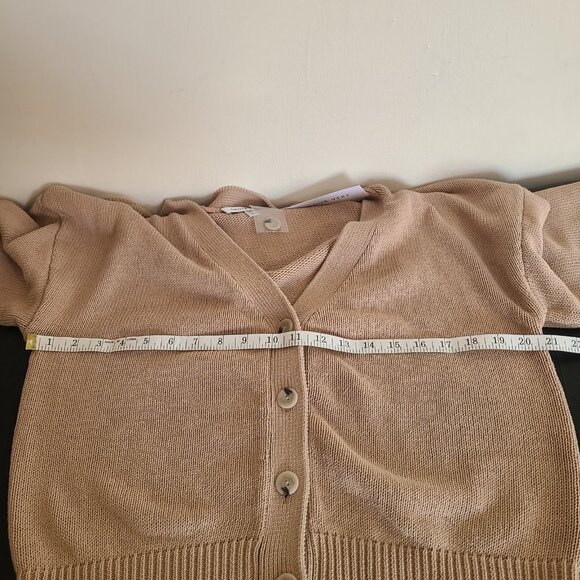 NWT Amour Vert Texture Cotton Cardigan Biscotti size M - Picture 6 of 11